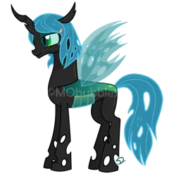 Size: 1024x1024 | Tagged: a canterlot wedding, artist:mobubbles, carapace, changeling, changeling oc, changeling queen, changeling queen oc, daughter of chrysalis, derpibooru import, female, hairclip, holes, horn, not queen chrysalis, oc, oc:rosemary, offspring, parent:queen chrysalis, safe, unofficial characters only, watermark, wings