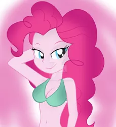 Size: 1024x1118 | Tagged: suggestive, artist:danielitamlp, derpibooru import, pinkie pie, equestria girls, bedroom eyes, bra, breasts, busty pinkie pie, clothes, deviantart watermark, female, obtrusive watermark, solo, solo female, underwear, watermark