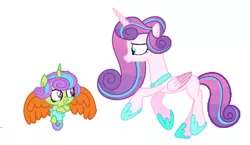 Size: 1024x593 | Tagged: artist:oceanec, derpibooru import, duo, oc, parent:princess flurry heart, parents:flurrax, parent:thorax, princess flurry heart, safe