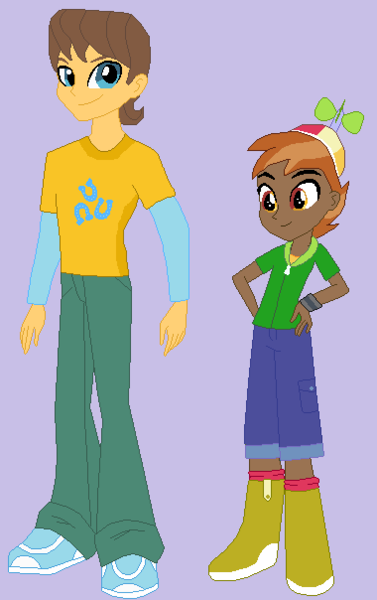 Size: 380x604 | Tagged: safe, artist:owletbrigthness, derpibooru import, button mash, caramel, equestria girls, brothers, duo, equestria girls-ified, headcanon, male