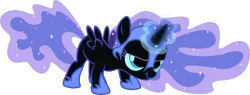 Size: 1548x586 | Tagged: safe, artist:anonymousnekodos, derpibooru import, nightmare moon, pony, cute, female, filly, magic, nightmare woon, scrunchy face, simple background, solo, transparent background, vector