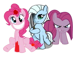 Size: 1365x1074 | Tagged: artist:marioandsonicfan19, derpibooru import, edit, knife, oc, oc:dread pie, oc:tracy cage, pinkamena diane pie, pinkie pie, semi-grimdark, vector