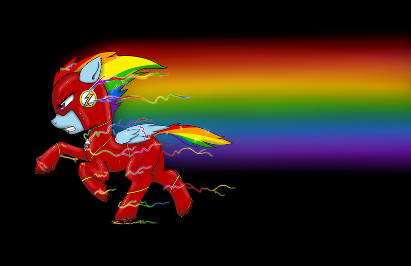 Size: 5100x3300 | Tagged: safe, artist:fiercewendigo, derpibooru import, rainbow dash, pegasus, pony, absurd resolution, animated, black background, female, mare, seizure warning, simple background, solo, superhero, the flash