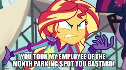 Size: 888x499 | Tagged: safe, derpibooru import, screencap, sci-twi, sunset shimmer, twilight sparkle, equestria girls, friendship games, angry, exploitable meme, image macro, meme, mystery science theater 3000, reference, sunset yells at twilight, vulgar