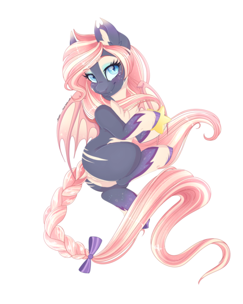 Size: 1024x1280 | Tagged: safe, artist:silent-shadow-wolf, derpibooru import, oc, oc:stellar whim, unofficial characters only, bat pony, pony, bat pony oc, blushing, female, looking at you, mare, simple background, smiling, solo, transparent background