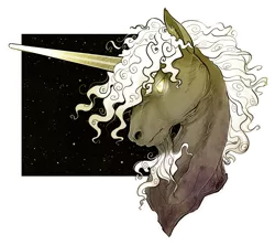 Size: 1280x1138 | Tagged: safe, artist:opalacorn, derpibooru import, star swirl the bearded, classical unicorn, unicorn, bust, cloven hooves, leonine tail, traditional art, unshorn fetlocks