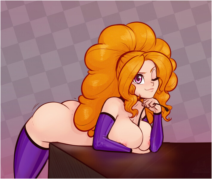 Size: 2384x2015 | Tagged: questionable, artist:scorpdk, derpibooru import, adagio dazzle, human, equestria girls, rainbow rocks, adagio dat-azzle, adoragio, adorasexy, areola, ass, bent over, between breasts, big breasts, boob squish, breasts, busty adagio dazzle, butt, butt shake, clothes, curvy, cute, female, humanized, indoors, long hair, looking at you, nipples, nudity, one eye closed, riding crop, seductive, seductive pose, sexy, smiling, socks, solo, solo female, stupid sexy adagio dazzle, table, thigh highs, thighs, wink