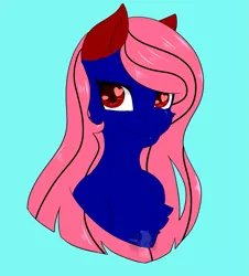 Size: 951x1052 | Tagged: safe, artist:diamondsparkle7, derpibooru import, oc, unofficial characters only, pony, blue background, bust, female, heart eyes, mare, portrait, simple background, solo, wingding eyes