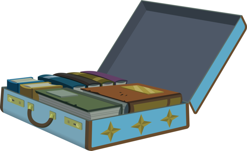 Size: 2533x1544 | Tagged: artist:sympathizer, book, derpibooru import, no pony, prop, safe, simple background, suitcase, transparent background, uncommon bond, vector