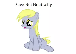 Size: 576x414 | Tagged: artist:alligator tub productions, derpibooru import, derpy hooves, edit, mouthpiece, net neutrality, politics, sad, safe, save derpy, simple background, solo, vector, white background