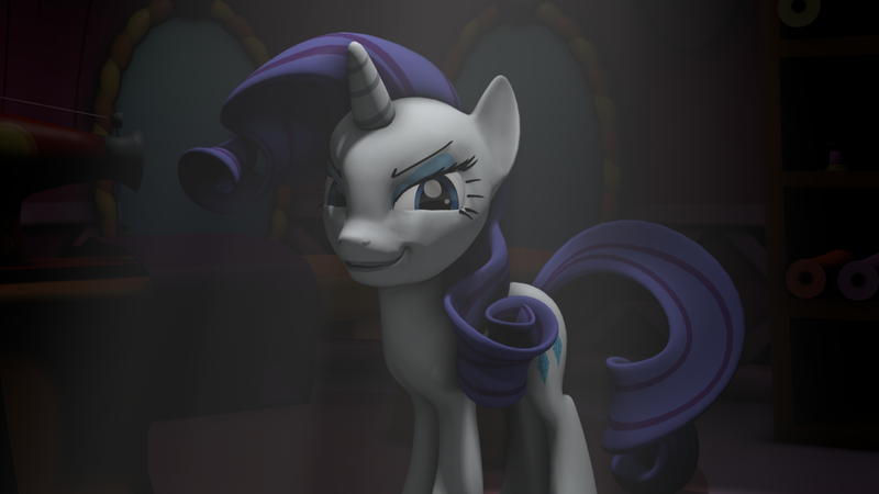 Size: 1280x720 | Tagged: safe, artist:tech--pony, derpibooru import, rarity, pony, 3d, solo