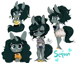 Size: 2400x2000 | Tagged: anthro, artist:temporarywizard, black hair, bun, clothes, derpibooru import, dress, female, furaffinity, gold hooves, high res, hooves, oc, oc:sequined, ponytail, safe, sequined, simple background, solo, unofficial characters only, unshorn fetlocks, white background