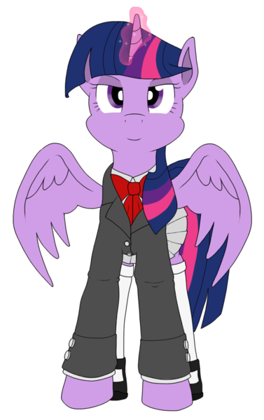 Size: 957x1522 | Tagged: safe, artist:xphil1998, derpibooru import, twilight sparkle, twilight sparkle (alicorn), alicorn, pony, clothes, command and conquer, crossover, female, glowing horn, mare, mary janes, pleated skirt, red alert, red alert 3, shoes, simple background, skirt, socks, solo, transparent background, yuriko omega