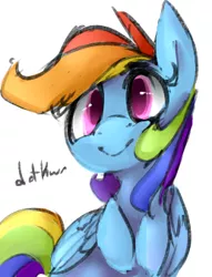 Size: 258x338 | Tagged: artist:dotkwa, colored sketch, cute, derpibooru import, rainbow dash, safe, sketch, solo