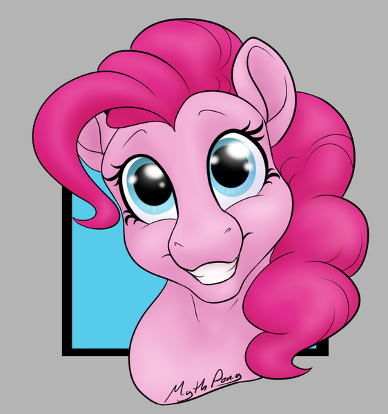 Size: 764x816 | Tagged: safe, artist:mythpony, derpibooru import, pinkie pie, pony, bust, portrait, solo