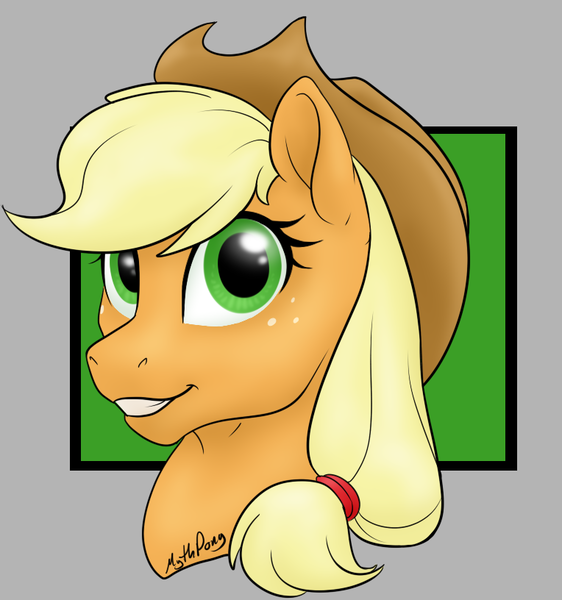 Size: 764x816 | Tagged: safe, artist:mythpony, derpibooru import, applejack, pony, bust, portrait, solo