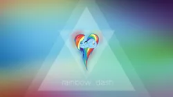 Size: 1920x1080 | Tagged: artist:fehlung, artist:ikonradx, derpibooru import, edit, heart pony, rainbow dash, safe, solo, triangle, vector, wallpaper, wallpaper edit