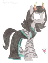 Size: 2550x3300 | Tagged: safe, artist:aridne, derpibooru import, ponified, pony, homestuck, porrim maryam, solo, traditional art