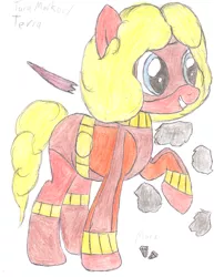 Size: 2550x3300 | Tagged: safe, artist:aridne, derpibooru import, ponified, pony, dc comics, solo, teen titans, terra, traditional art