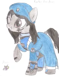 Size: 2550x3300 | Tagged: safe, artist:aridne, derpibooru import, ponified, pony, ana amari, overwatch, solo, traditional art