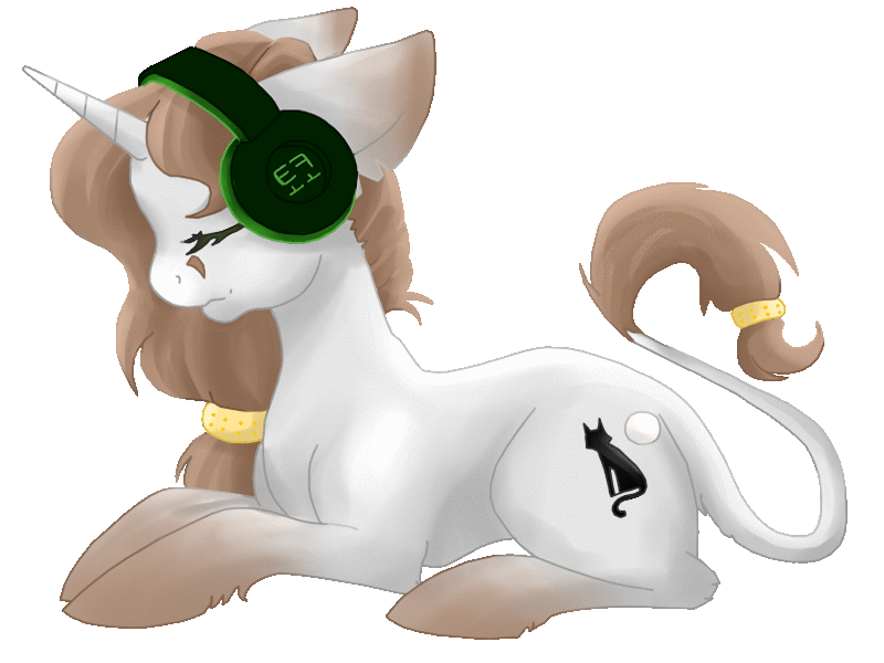 cat with headphones animated gif