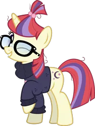 Size: 5862x7788 | Tagged: safe, artist:jhayarr23, derpibooru import, moondancer, pony, unicorn, absurd resolution, clothes, cute, dancerbetes, female, glasses, mare, one eye closed, one hoof raised, simple background, sweater, transparent background, vector, wink