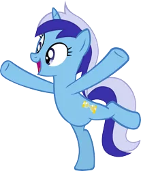 Size: 4721x5708 | Tagged: safe, artist:ironm17, derpibooru import, minuette, pony, unicorn, absurd resolution, bipedal, cute, female, happy, mare, minubetes, simple background, solo, standing, standing on one leg, transparent background, vector