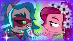 Size: 1024x574 | Tagged: safe, artist:yaycelestia0331, derpibooru import, gaea everfree, gloriosa daisy, ponified, pony, equestria girls ponified