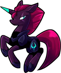 Size: 2955x3543 | Tagged: safe, artist:draikinator, artist:polyhexian, derpibooru import, tempest shadow, pony, unicorn, my little pony: the movie, armor, colored, eye scar, female, image, mare, png, prosthetic horn, prosthetics, scar, scar on the wrong side, simple background, storm king's emblem, tempest gets her horn back, transparent background