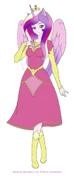 Size: 1312x3124 | Tagged: artist:pyrus-leonidas, clothes, derpibooru import, dress, eared humanization, female, horned humanization, human, humanized, legends of equestria, looking at you, princess cadance, safe, simple background, solo, transparent background, winged humanization, wings