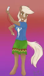 Size: 2000x3500 | Tagged: anthro, artist:darnelg, blaze (coat marking), clothes, derpibooru import, epona, female, gradient background, lobster shirt, safe, shirt, solo, the legend of zelda, the legend of zelda: the wind waker, t-shirt, unguligrade anthro, wii