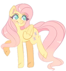 Size: 430x462 | Tagged: safe, artist:6ark, derpibooru import, fluttershy, pony, blushing, cute, female, folded wings, heart eyes, shyabetes, simple background, smiling, solo, transparent background, wingding eyes