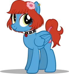 Size: 2826x3000 | Tagged: safe, artist:applec1234, deleted from derpibooru, derpibooru import, oc, oc:sureibu, unofficial characters only, pegasus, pony, choker, female, flower, flower in hair, makeup, mare, solo