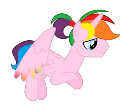 Size: 949x841 | Tagged: safe, artist:lalalover4everyt, derpibooru import, oc, oc:rainbow splat, unofficial characters only, alicorn, pony, male, rule 63, simple background, solo, stallion, transparent background