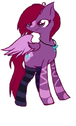 Size: 433x715 | Tagged: safe, artist:nikkitatheanimefan, derpibooru import, oc, oc:magic heart, unofficial characters only, pegasus, pony, clothes, female, mare, simple background, socks, solo, striped socks, transparent background