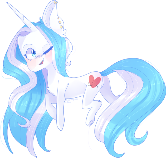 Size: 4586x4370 | Tagged: safe, artist:emily-826, derpibooru import, oc, oc:lily, unofficial characters only, pony, unicorn, absurd resolution, female, filly, one eye closed, simple background, solo, transparent background, wink