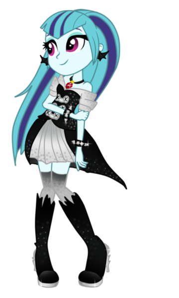 Size: 400x667 | Tagged: safe, artist:iriskaart, derpibooru import, sonata dusk, equestria girls, goth, simple background, solo, transparent background