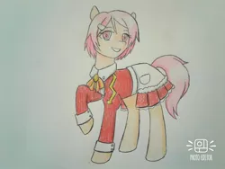 Size: 1012x760 | Tagged: safe, artist:ponime11, derpibooru import, ponified, earth pony, pony, clothes, female, lisbeth salander, mare, raised hoof, solo, sword art online, traditional art