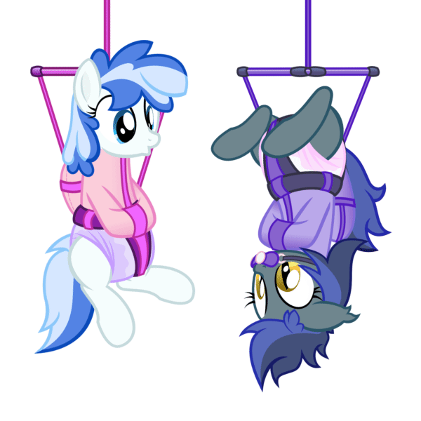 Size: 600x600 | Tagged: questionable, artist:nxzc88, derpibooru import, oc, unofficial characters only, bat pony, animated, baby bouncer, bondage, bound wings, cute, diaper, diaper fetish, fetish, gif, pacifier, pacifier gag, show accurate, straitjacket, upside down