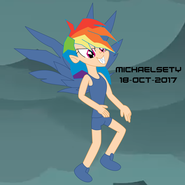 Size: 4000x4000 | Tagged: artist:michaelsety, derpibooru import, evil pie hater dash, human, humanized, rainbow dash, safe, secrets and pies, winged humanization, wings