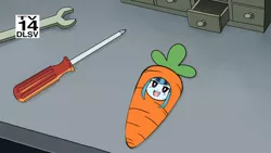 Size: 1280x720 | Tagged: artist needed, carrot, derpibooru import, /dzg/, food, pickle, pickle rick, rick and morty, safe, screwdriver, sonata dusk, species swap, tv-14