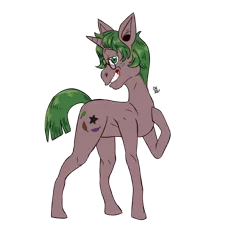 Size: 1200x1200 | Tagged: 2018 community collab, artist:socialgutbrain777, derpibooru community collaboration, derpibooru import, female, oc, oc:leafy frolic, reference, safe, simple background, solo, transparent background, unofficial characters only