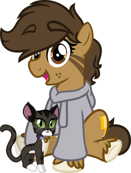 Size: 909x1200 | Tagged: safe, artist:binkyt11, derpibooru import, oc, oc:binky, unofficial characters only, cat, earth pony, pony, 2018 community collab, derpibooru community collaboration, .svg available, clothes, cute, female, freckles, hoodie, inkscape, looking at you, mare, ocbetes, pet, simple background, svg, transparent background, unshorn fetlocks, vector