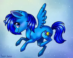 Size: 1024x823 | Tagged: safe, artist:twixyamber, derpibooru import, oc, oc:static, unofficial characters only, pegasus, pony, chibi, male, solo, stallion
