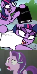 Size: 1080x2146 | Tagged: alicorn, artist:quarium edits, bad end, death note, derpibooru import, edit, exploitable meme, imminent murder by proxy, implied death, meme, no second prances, safe, screencap, starlight gets what's coming to her, starlight glimmer, this will end in death, twibitch sparkle, twilight's death note, twilight's fact book, twilight sparkle, twilight sparkle (alicorn)