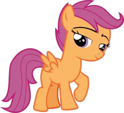 Size: 2921x2653 | Tagged: safe, artist:frownfactory, derpibooru import, scootaloo, pegasus, pony, crusaders of the lost mark, .svg available, bedroom eyes, blank flank, female, filly, simple background, solo, svg, transparent background, vector, wings