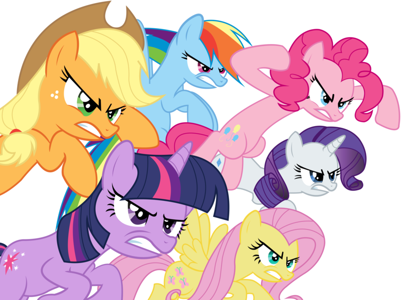 Size: 4007x3002 | Tagged: safe, derpibooru import, applejack, fluttershy, pinkie pie, rainbow dash, rarity, twilight sparkle, changeling, earth pony, pegasus, pony, unicorn, a canterlot wedding, disguise, disguised changeling, female, mane six, mare, simple background, transparent background, unicorn twilight, vector