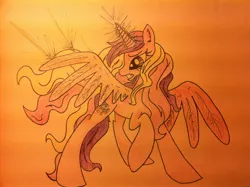 Size: 2592x1936 | Tagged: safe, artist:anonymousnekodos, derpibooru import, princess cadance, pony, magic, solo, traditional art