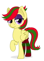 Size: 2170x3010 | Tagged: safe, artist:zutheskunk, derpibooru import, oc, oc:attraction, unofficial characters only, pegasus, pony, 2018 community collab, derpibooru community collaboration, clothes, femboy, lidded eyes, male, raised hoof, simple background, socks, solo, striped socks, transparent background, trap, vector