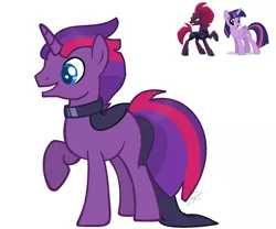 Size: 1342x1116 | Tagged: alicorn, artist:royalswirls, broken horn, derpibooru import, female, lesbian, magical lesbian spawn, my little pony: the movie, oc, offspring, parents:tempestlight, parent:tempest shadow, parent:twilight sparkle, safe, shipping, simple background, tempestlight, tempest shadow, twilight sparkle, twilight sparkle (alicorn), white background